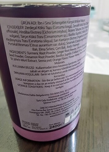 Nutriful Ibn-i Sina Sirkengebin Prebiyotik Form Macunu SKT.02.20 - Görsel 5