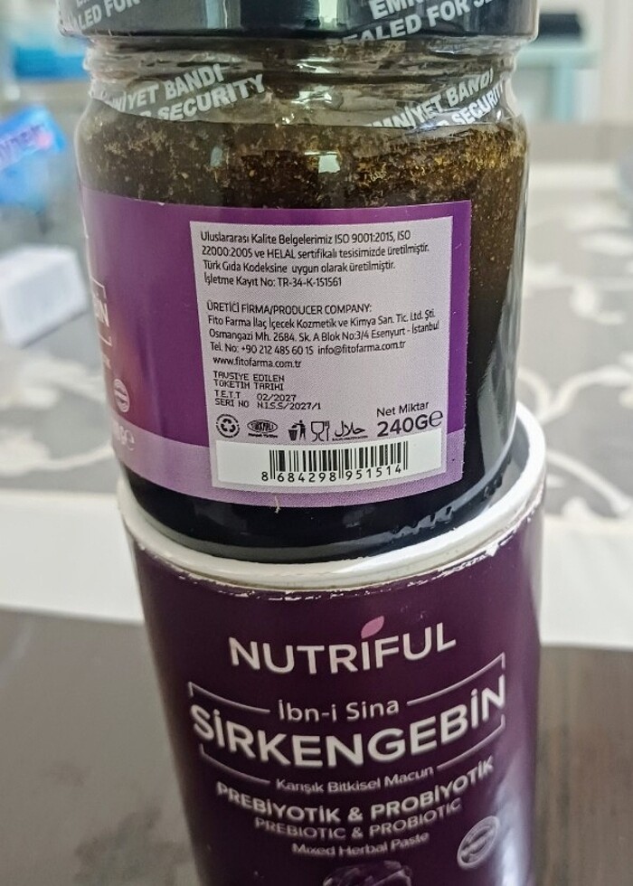 Nutriful Ibn-i Sina Sirkengebin Prebiyotik Form Macunu SKT.02.20 - Görsel 4