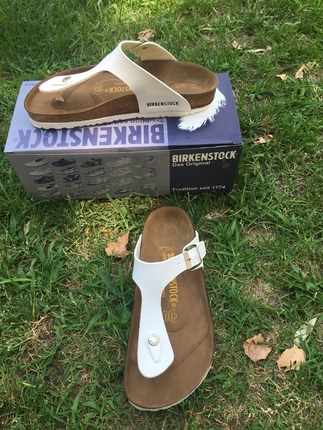 Birkenstock beyaz gizeh modeli