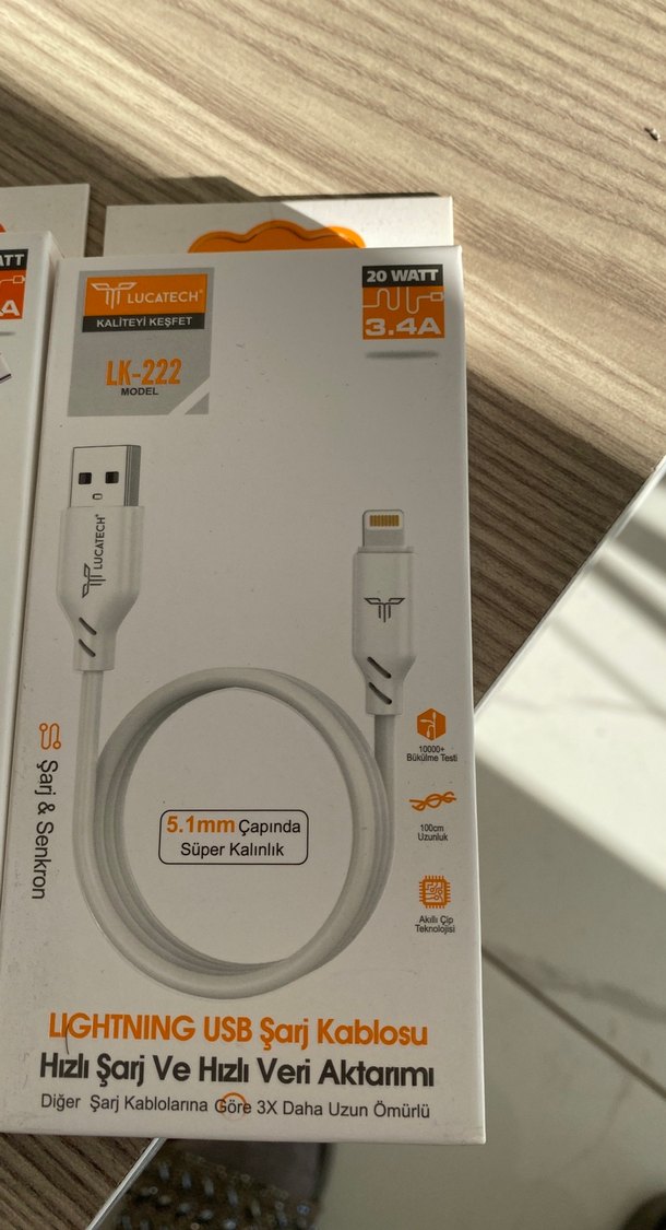 MiRO Beyaz USB Şarj Kablosu LK-22E - Görsel 4