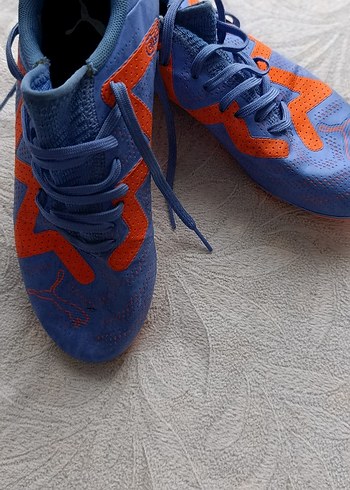 Mavi Turuncu Erkek Futbol Ayakkabısı Velcro