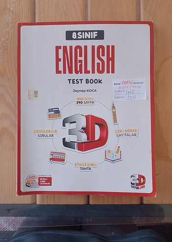 8. Sınıf İngilizce Test Kitabı 3D Yayınları