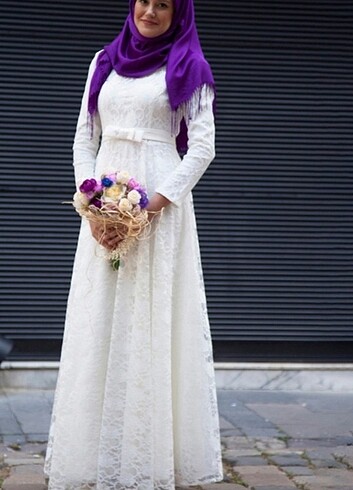 42 Beden beyaz Renk Nikah nişan düğün kına elbisesi
