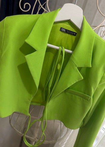 Zara Canli Neon Yesil Zara Blazer Ceket