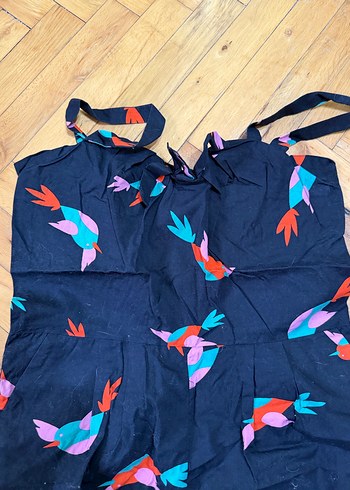 Çok Renkli Baskılı Kısa Tulum - Görsel 2