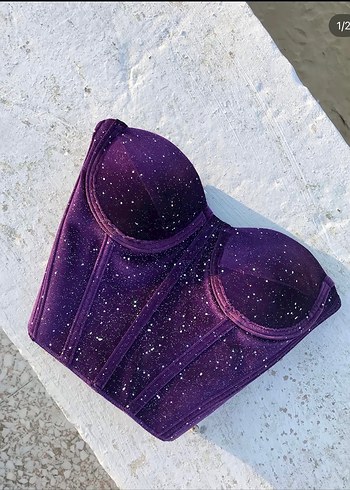 Mor Parlak Straplez Büstiyer - Görsel 2