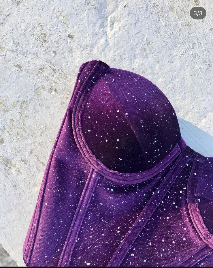 Mor Parlak Straplez Büstiyer - Görsel 4