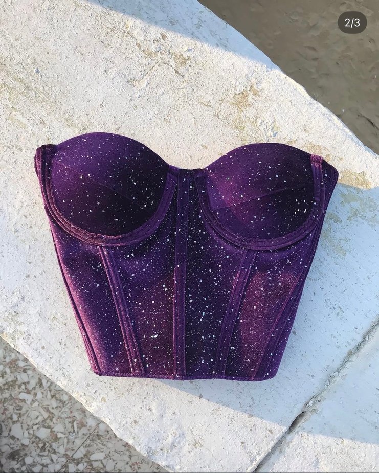 Mor Parlak Straplez Büstiyer - Görsel 3