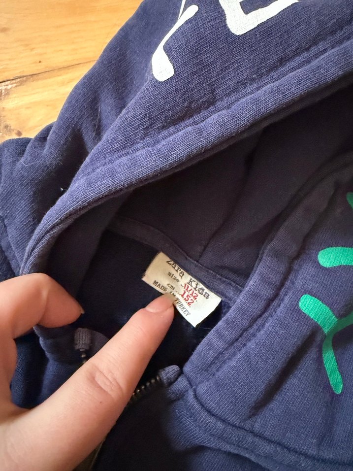 Erkek Çocuk Lacivert Kapüşonlu Fermuarlı hırka - Görsel 4