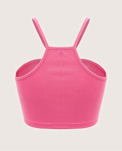 Sheinside Pembe kalp detay shein crop