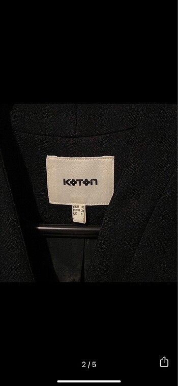 Koton Koton crop siyah ceket
