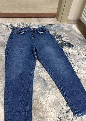 Kadın Mavi Denim Midi Boy Normal Kesim Pantolon