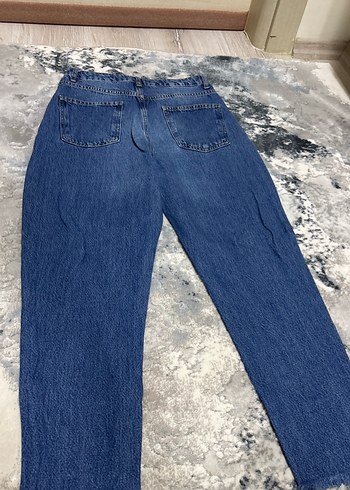 38 Beden mavi Renk Kadın Mavi Denim Midi Boy Normal Kesim Pantolon