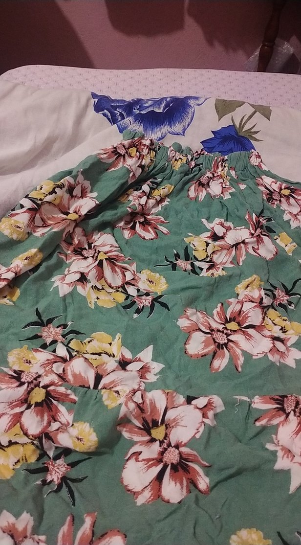 Çiçek Desenli Salaş Midi Etek - Görsel 2