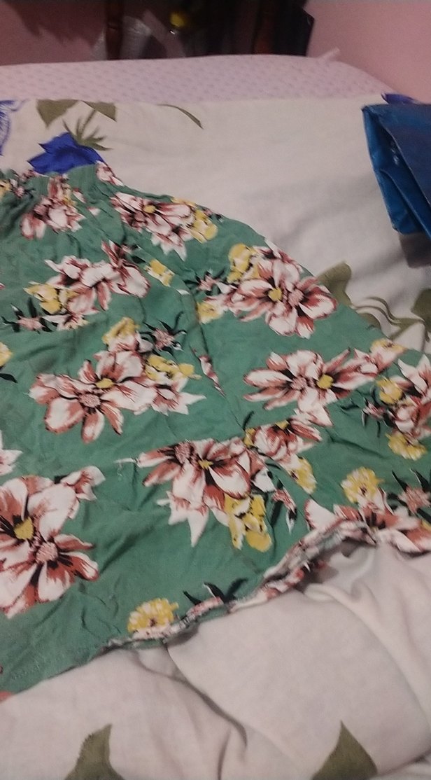 Çiçek Desenli Salaş Midi Etek - Görsel 3