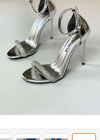 Zara tek bant taşlı topuklu ayakkabı gümüş ayna