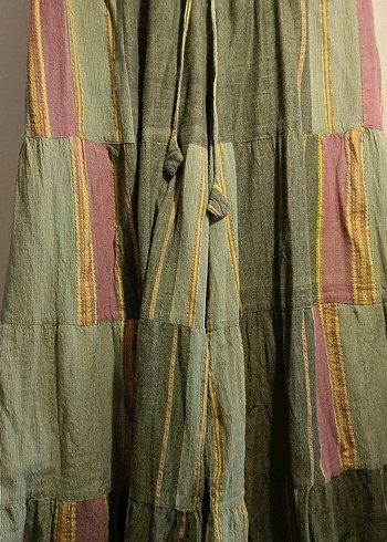 HİNT İŞİ VİNTEGA NEPAL'DEN GELDİ. Pamuk Kadın KETEN  Pantolon - Görsel 3