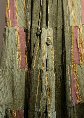 HİNT İŞİ VİNTEGA NEPAL'DEN GELDİ. Pamuk Kadın KETEN  Pantolon - Görsel 2