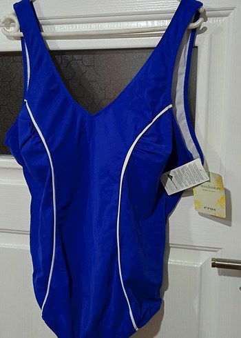 EROS YENİ ETİKETLİ Mavi Drapeli Kadın Mayo - Görsel 15