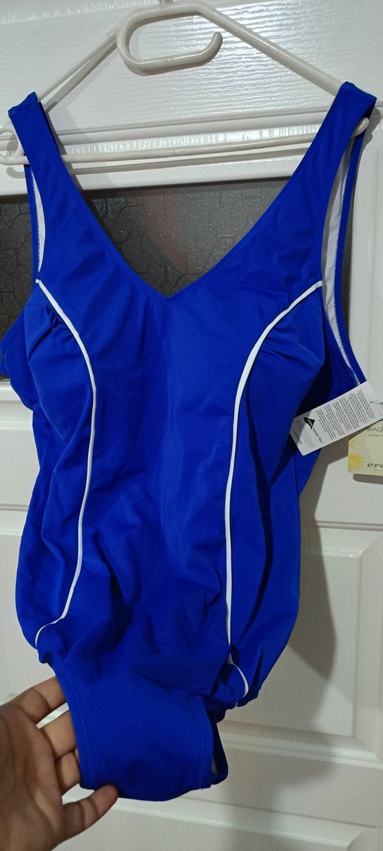 EROS YENİ ETİKETLİ Mavi Drapeli Kadın Mayo - Görsel 4