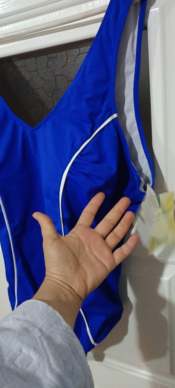 EROS YENİ ETİKETLİ Mavi Drapeli Kadın Mayo - Görsel 5