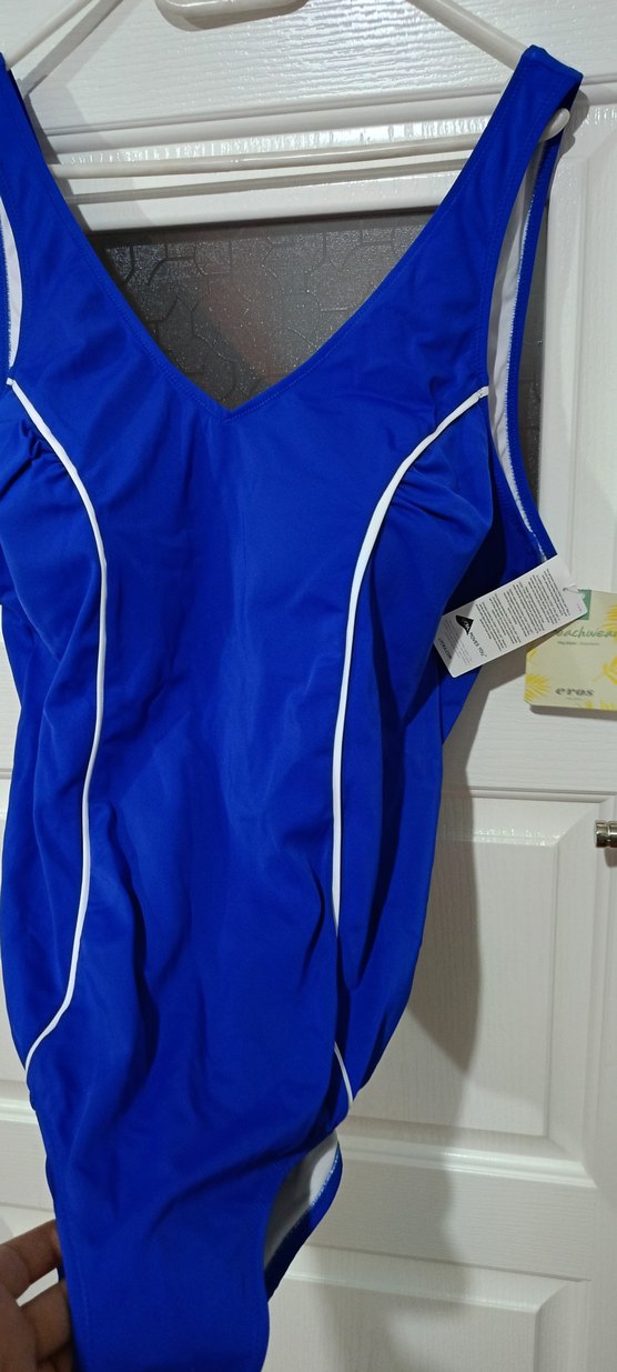 EROS YENİ ETİKETLİ Mavi Drapeli Kadın Mayo - Görsel 3