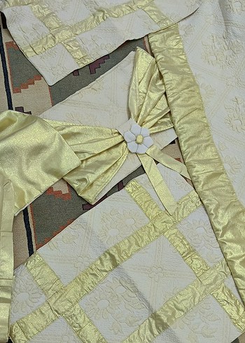 SIFIR 70 LER SONU,VİNTAGE SİMLİ SATEN PAMUKLU YATAKÖRTÜSÜ TAKIMI - Görsel 3