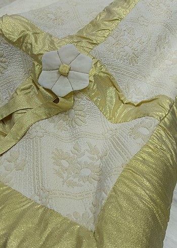 SIFIR 70 LER SONU,VİNTAGE SİMLİ SATEN PAMUKLU YATAKÖRTÜSÜ TAKIMI - Görsel 2