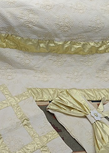 SIFIR 70 LER SONU,VİNTAGE SİMLİ SATEN PAMUKLU YATAKÖRTÜSÜ TAKIMI - Görsel 12