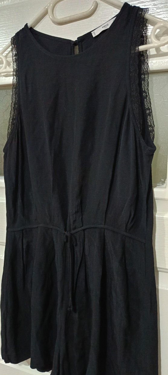 YENİ MNG Siyah Kolsuz şort Mini Tulum - Görsel 3