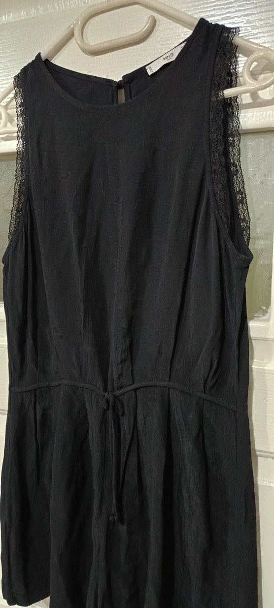 YENİ MNG Siyah Kolsuz şort Mini Tulum - Görsel 2