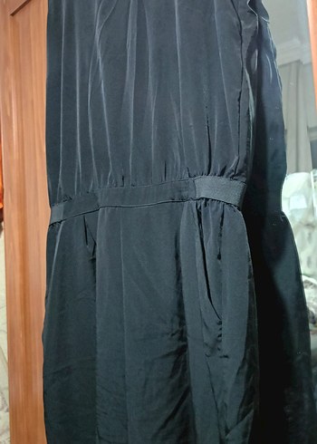 SPAZİO SIRTI DANTEL DETAYLI SİYAH  SATEN Mini Tulum - Görsel 10