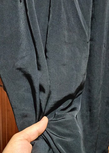 SPAZİO SIRTI DANTEL DETAYLI SİYAH  SATEN Mini Tulum - Görsel 4