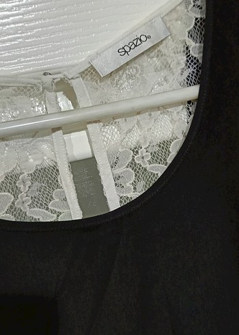 SPAZİO SIRTI DANTEL DETAYLI SİYAH  SATEN Mini Tulum - Görsel 9