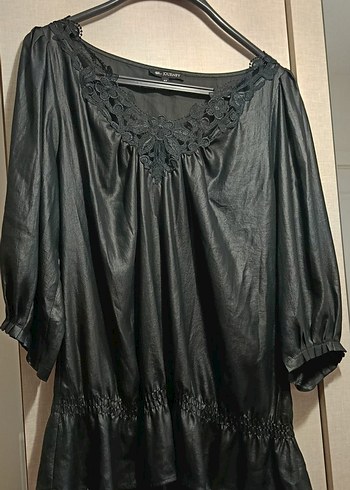 JOURNEY Parlak Siyah Deri Mini Elbise - Görsel 10