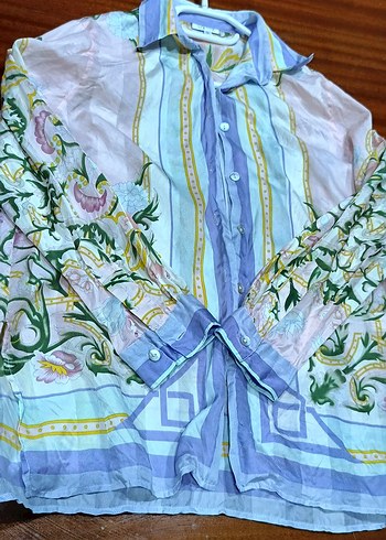 American Vintage Saf İpek Yeni 80 Li Yollara Ait Kolleksiyonluk Vintage Gomlek