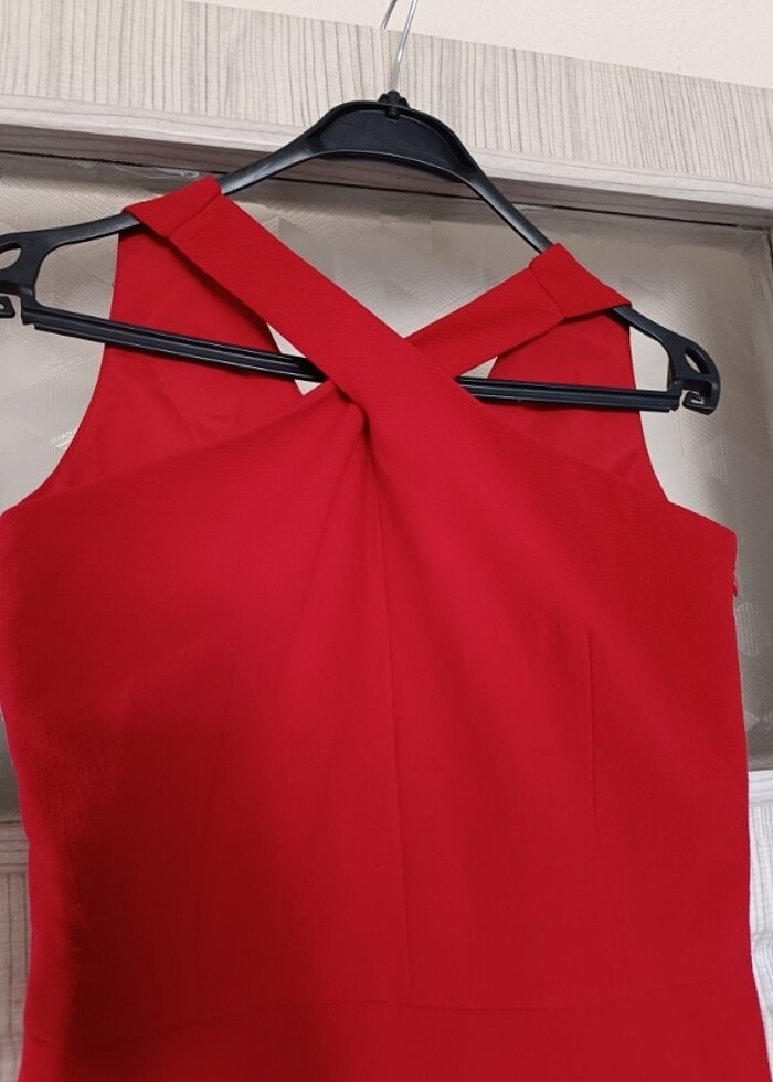 Mango kırmızılı mini elbise  - Görsel 4
