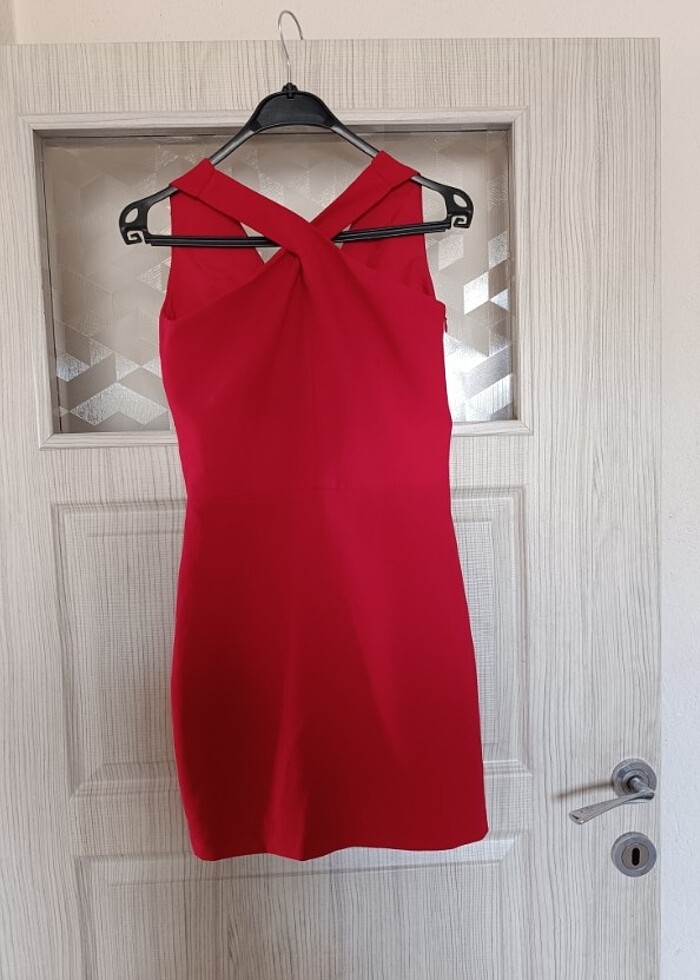 Mango kırmızılı mini elbise  - Görsel 2