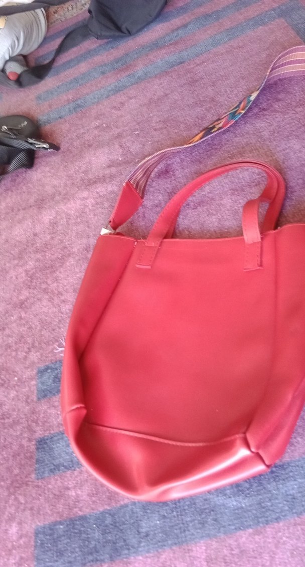 Kırmızı Deri Kadın Çanta - Görsel 2