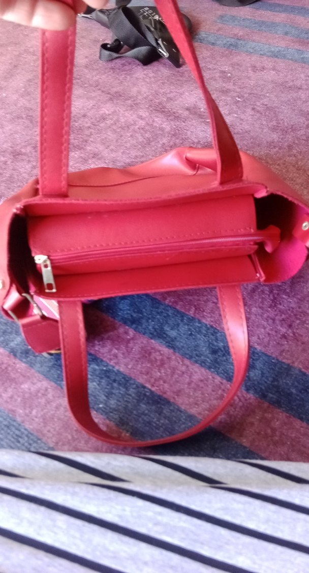 Kırmızı Deri Kadın Çanta - Görsel 3