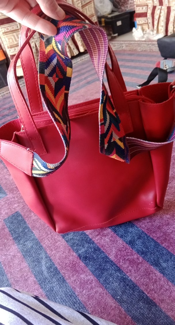Kırmızı Deri Kadın Çanta - Görsel 4