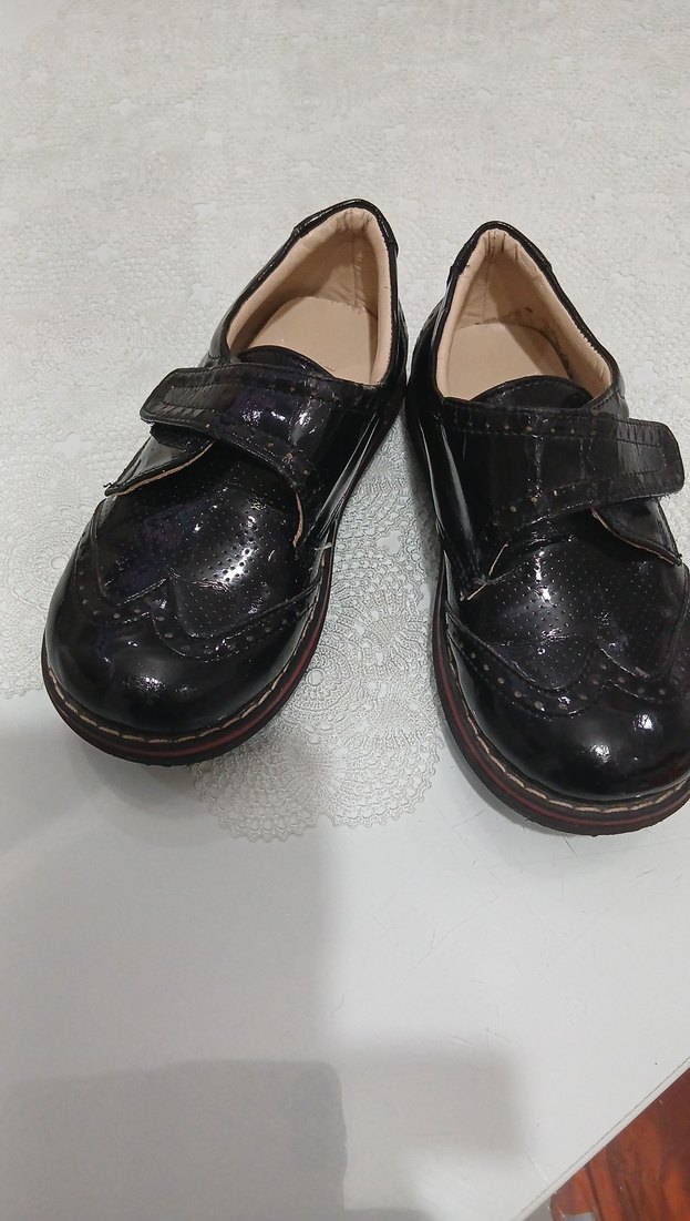 Koyu Kahverengi Yılan Desenli Tokalı Erkek Çocuk Ayakkabısı - Görsel 3