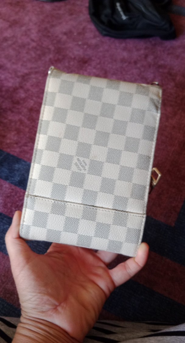 Ekose Desenli Beyaz Kadın Çapraz Çanta - Görsel 3