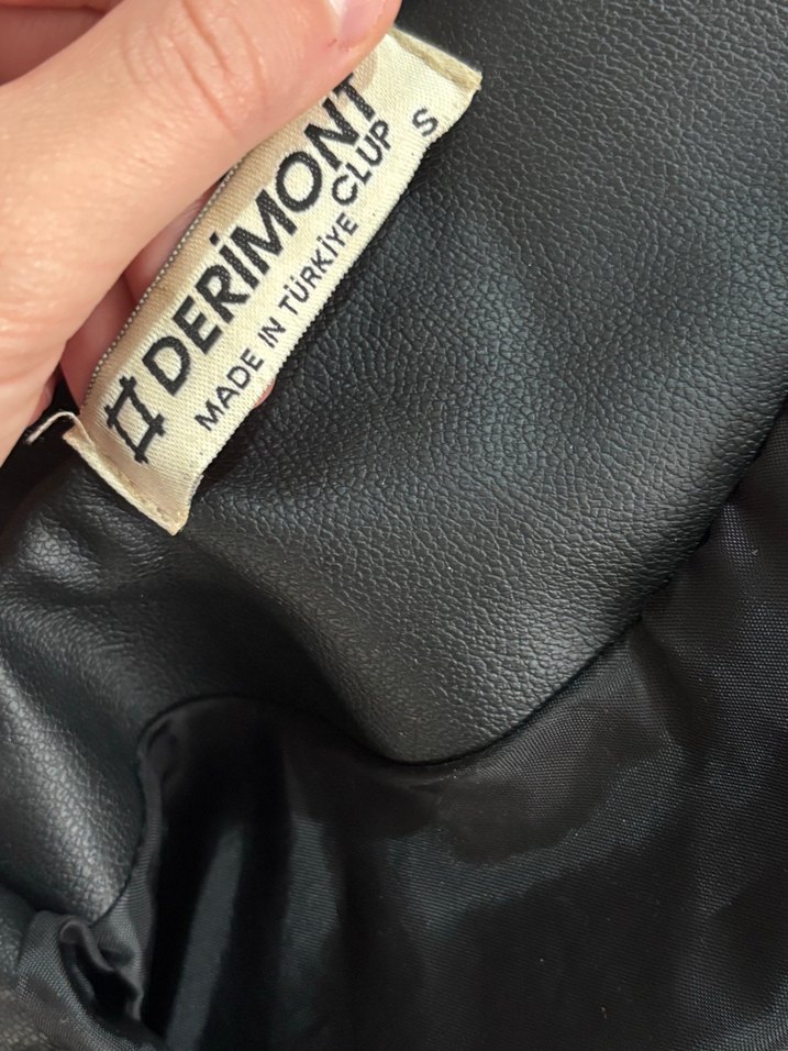 Fermuarlı Siyah Deri Biker Ceket - Görsel 5