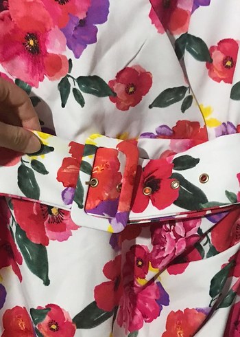 Çiçek Desenli Midi Bohem Kadın Elbise - Görsel 5