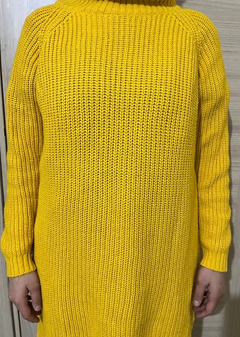 Kadın Sarı Boğazlı Triko Tunik - Görsel 3