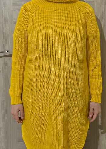 Kadın Sarı Boğazlı Triko Tunik - Görsel 2