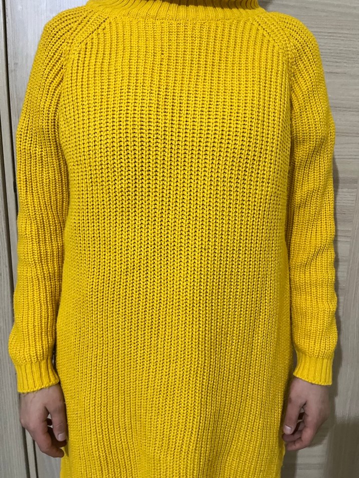 Kadın Sarı Boğazlı Triko Tunik - Görsel 3