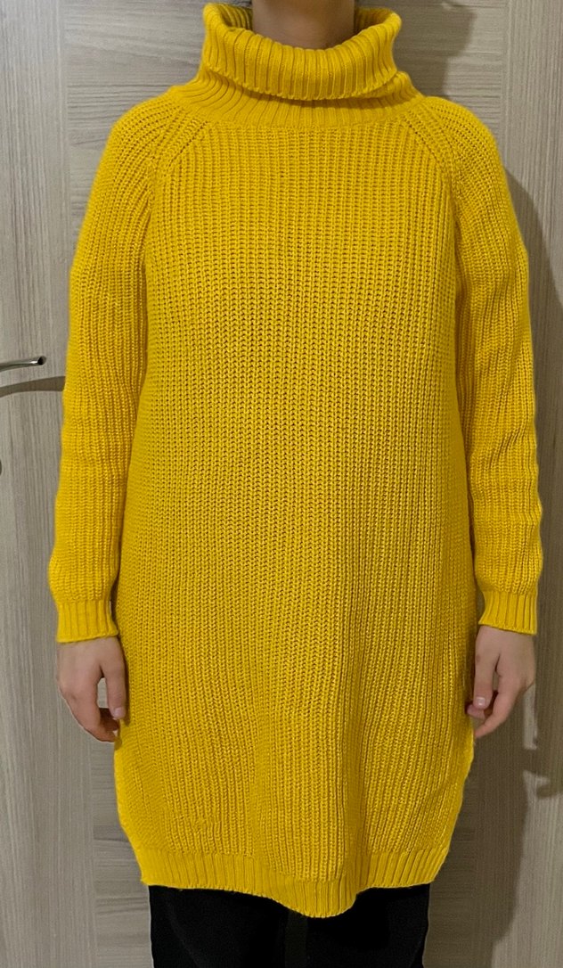 Kadın Sarı Boğazlı Triko Tunik - Görsel 2