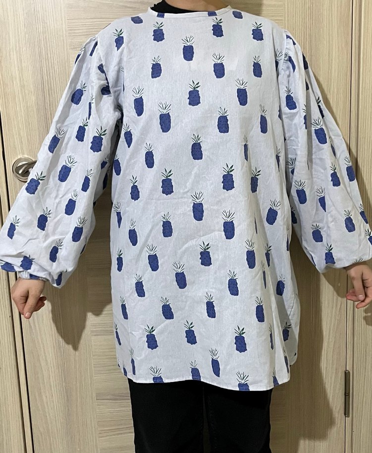 Ananas desenli uzun kollu hamile tunik - Görsel 5